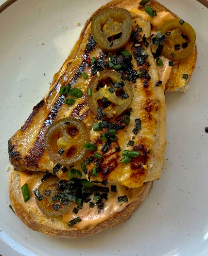 Open Faced, Asian Fusion Catfish Sandwich