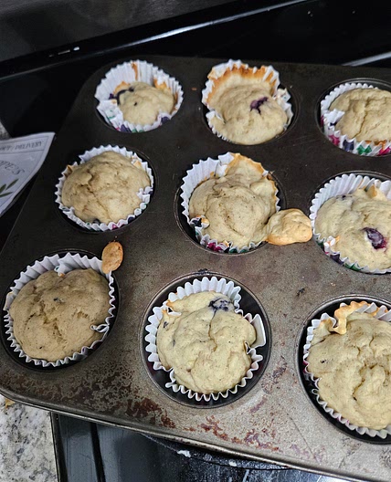 Banana blueberry breakfast muffin