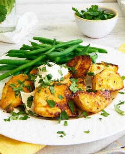 Chicken curry potato bake