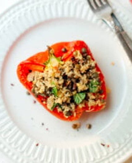 Lentil & Couscous Stuffed Peppers