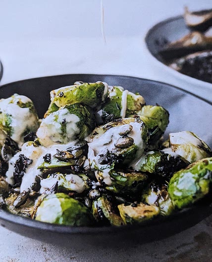 Brussels sprouts with burnt butter and black garlic