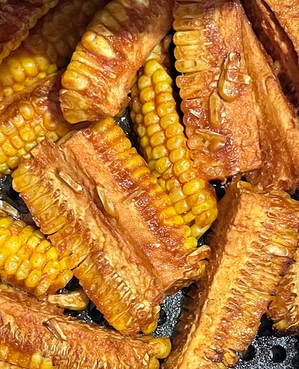 Air fryer BBQ Corn Ribs