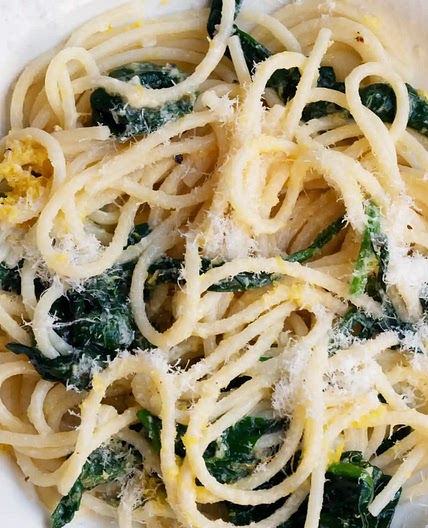 Lemon and Spinach Linguine