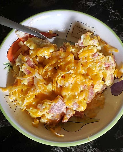 Scrambled Eggs with Cheese & Meat
