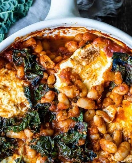 Italian baked beans and kale