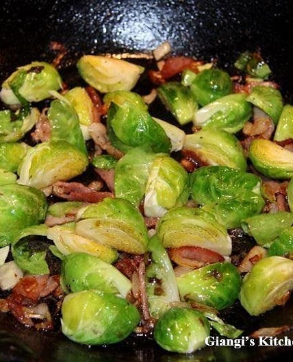Brussels Sprouts with Bacon and Shallots