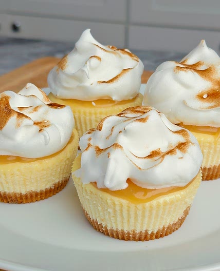 Air Fryer Mini Lemon Meringue Cheesecakes