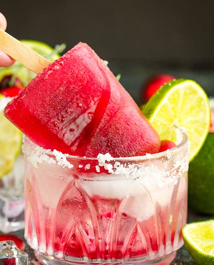 HOLIDAY MARGARITA WITH POMEGRANATE POPSICLE