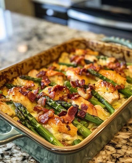Asparagus & Bacon Chicken Potato Casserole 