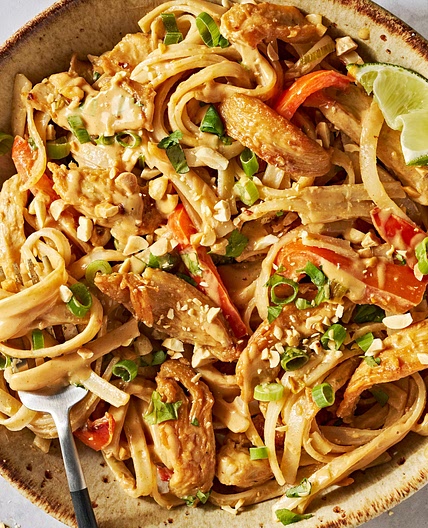 Creamy Peanut-Lime Chicken With Noodles