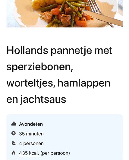 Hollands pannetje met sperziebonen