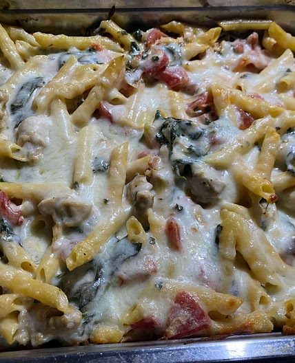 Chicken & Spinach Pasta Bake