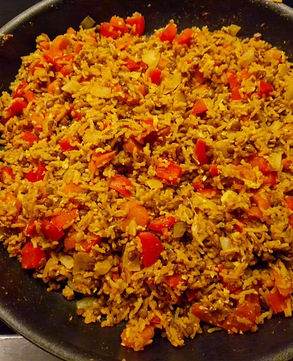 Linsen-Paprika-Bratreis