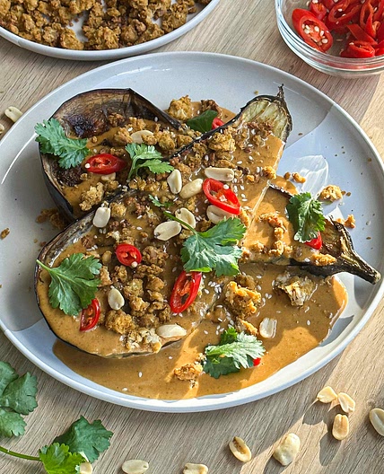Peanut Roasted Eggplants 