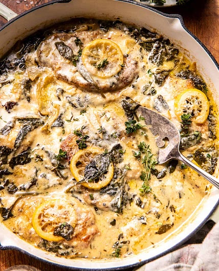 Lemon Butter Spinach and Artichoke Chicken