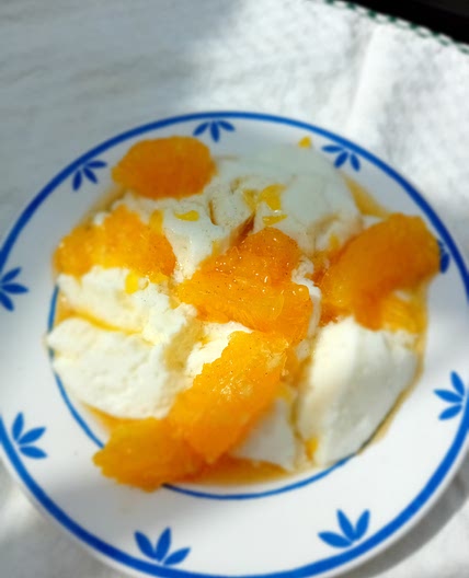 Cardamom Yogurt Pudding With Orange And Cinnamon Honey Syrup