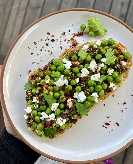 Mediterranean Pea Toast