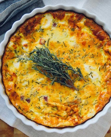 Caramelized Onion, Goat Cheese and Rosemary Quiche