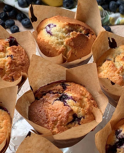 Lemon muffins with blueberries 🍋🫐