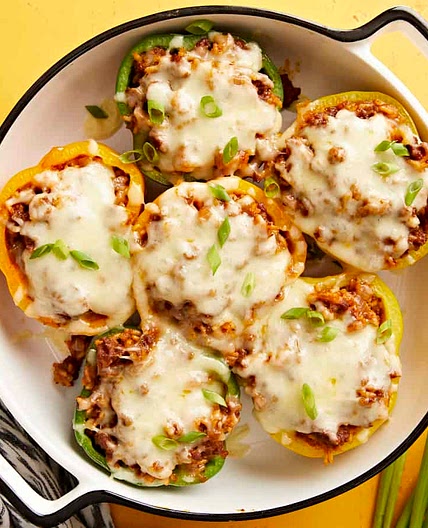 Healthier Chorizo Stuffed Bell Peppers