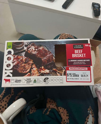 $15 Slow cooked beef brisket from Woolworths 