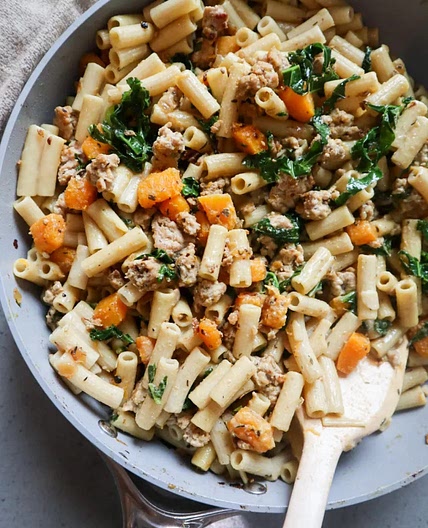 Creamy Butternut Squash and Kale Pasta