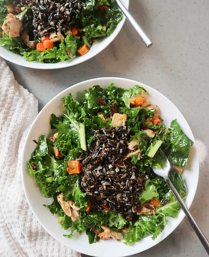 Fall Kale Salad with Butternut Squash, Dates, & Rosemary
