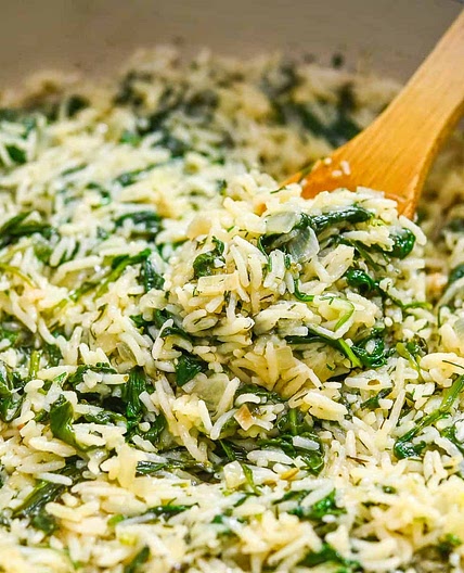 Spanakorizo - Greek Spinach Rice