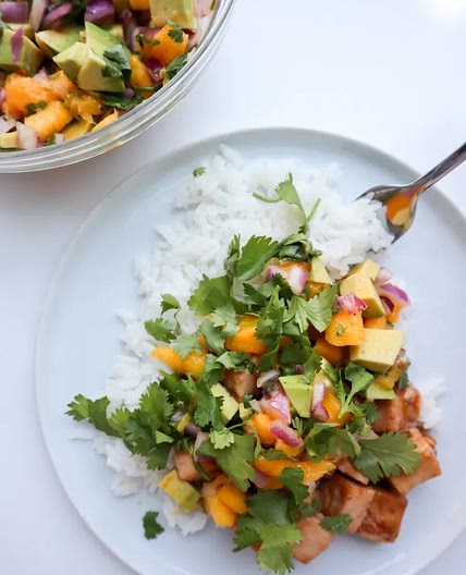 Teriyaki Tofu with Mango Salsa