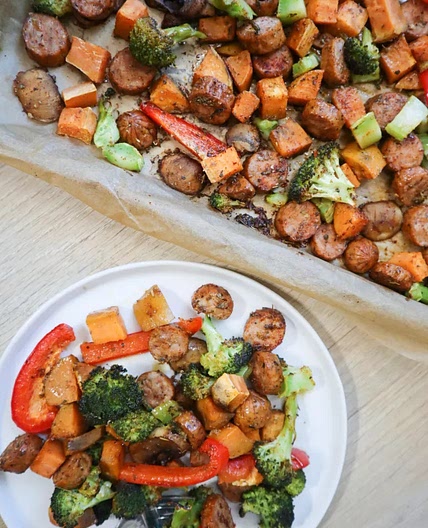 Chicken Sausage & Veggie Sheet Pan Meal