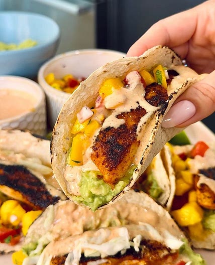 Blackened Fish Tacos with Mango Salsa
