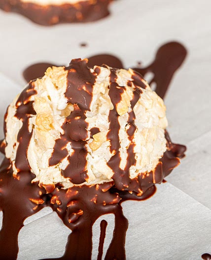Chocolate-Dipped Coconut Macaroons Perfect for Passover