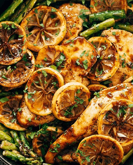 5 Ingredient Lemon Chicken with Asparagus