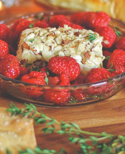Baked Goat Cheese and Balsamic Raspberry Dip
