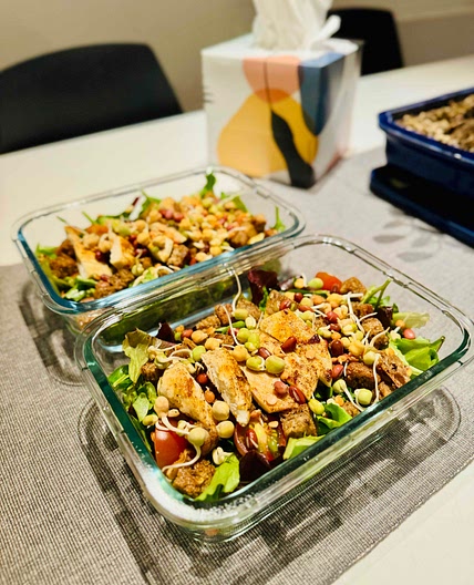 Chicken Salad with Balsamic and Bean Sprouts.