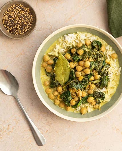 Curry de pois chiches aux épinards