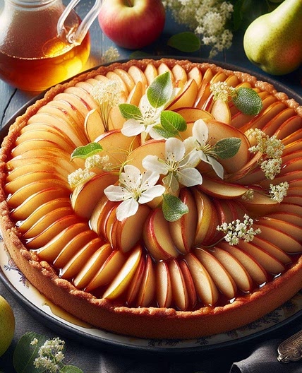 Apple, Pear and Elderflower Tarte Tatin