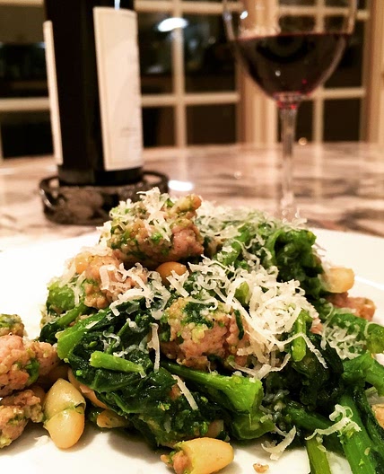 Broccoli Rabe, Sausage and Cannellini Beans