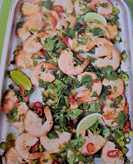 Lime and ginger grilled prawns