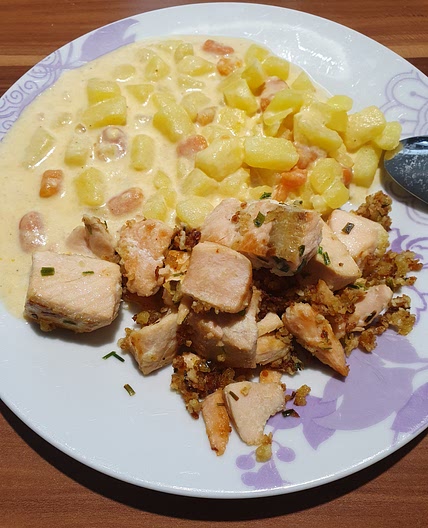 Lachs mit Rahmkartoffeln