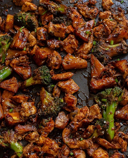 Sheet Pan Sticky Chicken with Pineapple and Broccoli
