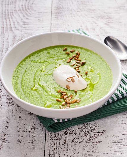 Chilled Green Pea Soup - recipe from MyNetDiary