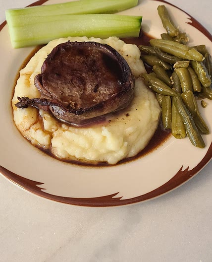 Bacon wrapped filet & sides