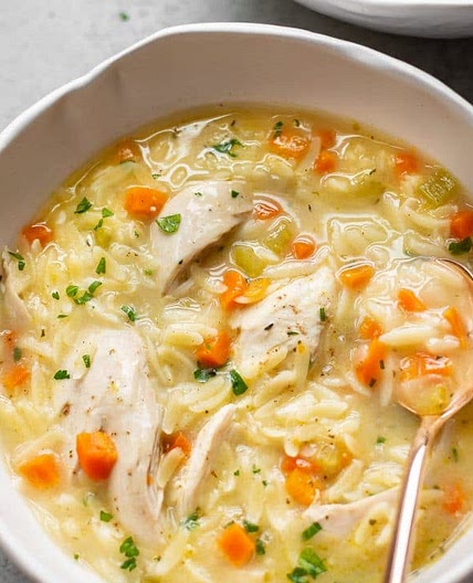 Lemon Chicken Orzo Soup