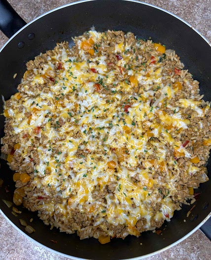 Chicken Fajita and Rice Skillet