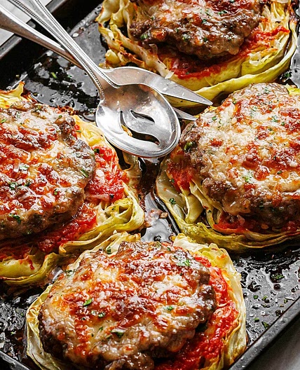 Oven-baked Cabbage Burgers(After 3rd week)