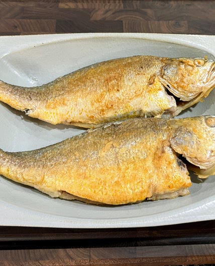 Healthy and nutritious grilled yellow croaker!
