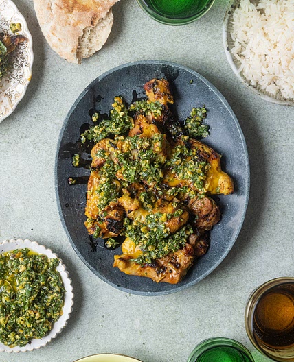 Preserved Lemon Chicken With A Pistachio Chimichurri — Middle Ea