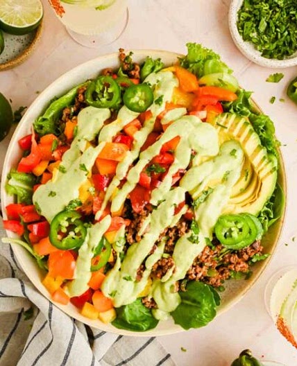 Ranch Taco Salad with Creamy Jalapeño Dressing