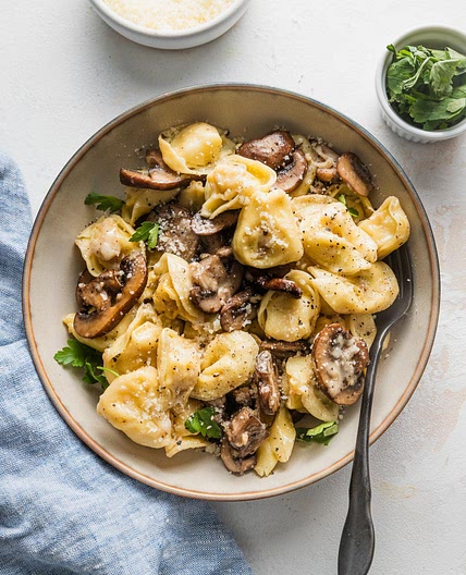 Tortellini with Mushrooms, Butter, and Parmesan